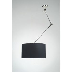 Verstelbare hanglamp met knikarm en zwarte lampenkap