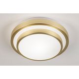 Gouden ronde plafondlamp die ook geschikt is voor de badkamer