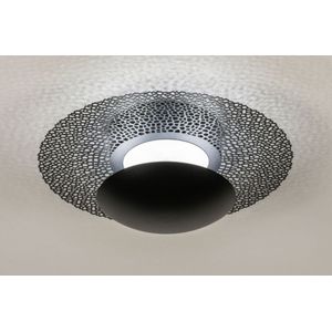 Luxe plafondlamp voor woonkamer of hal in zwart met ingebouwd dimsysteem