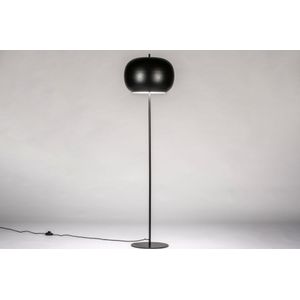 Retro vloerlamp / mushroom lamp in een mat zwarte kleur, geschikt voor led verlichting.