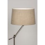 Moderne staande schemerlamp met taupe lampenkap van stof