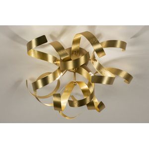 Hotel chique plafondlamp in goud met sierlijke krullen