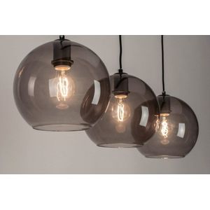 Lumidora Hanglamp 73124 - 3 Lichts - E27 - Zwart - Grijs - Metaal