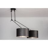 Lumidora Hanglamp 30924 - 2 Lichts - E27 - Zwart - Grijs - Zilver -oud Zilver