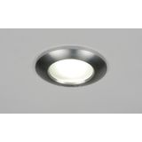 Ronde inbouwspot in mat geschuurd aluminium met hoge IP65 waarde.