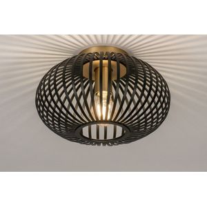 Lumidora Plafondlamp 73839 - E27 - Zwart - Messing - Metaal - 30 cm