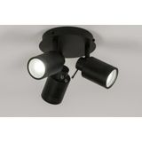 Zwarte plafondlamp 3-lichts, ook geschikt voor in de badkamer