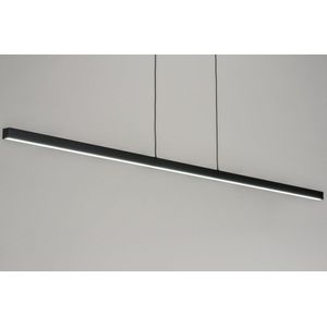 Grote smalle led hanglamp in het zwart - 150 cm