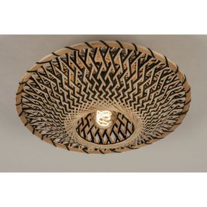 Lumidora Plafondlamp 74747 - E27 - Zwart - Naturel - Riet - 40 cm