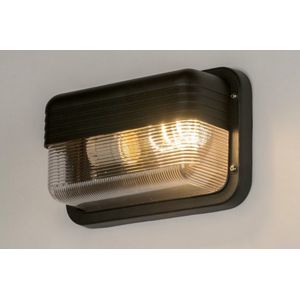 Buitenlamp voor aan de wand met geribbeld (kunst) glas IP54