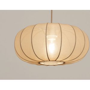 Hanglamp lampion van taupe stof