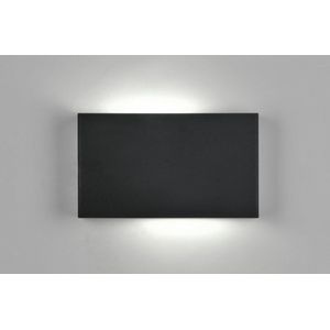 Moderne rechthoekige wandlamp in mat zwart
