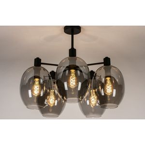 Lumidora Plafondlamp 73952 - 5 Lichts - E27 - Zwart - Grijs - Metaal - 70 cm