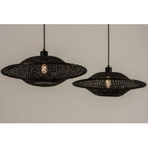 Lumidora Hanglamp 31245 - 2 Lichts - E27 - Zwart - Metaal