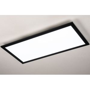 Strakke, platte, led plafondlamp in grote afmeting, voorzien van een zeer hoge lichtopbrengst, instelbare lichtkleur & lichtsterkte.
