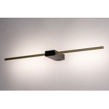 Strakke led wandlamp in simplistisch design in zwart met messing met ingebouwd led