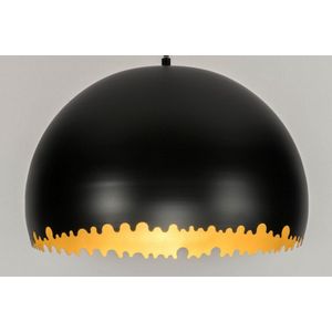 Hippe, grote hanglamp in trendy mat zwart met goud voor een zeer aantrekkelijke prijs!