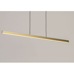 Grote smalle led hanglamp in messing/goud