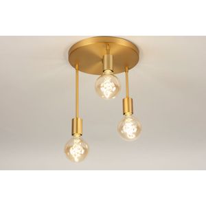 Lumidora Plafondlamp 74928 - 3 Lichts - E27 - Goud - Messing - Metaal - ⌀ 28 cm