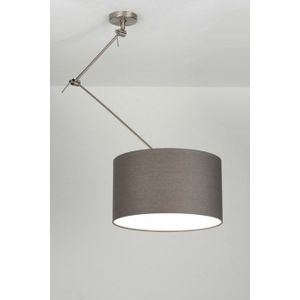 Verstelbare hanglamp met knikarm en grijze lampenkap