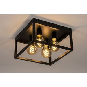 Lumidora Plafondlamp 74288 - 4 Lichts - E27 - Zwart - Metaal
