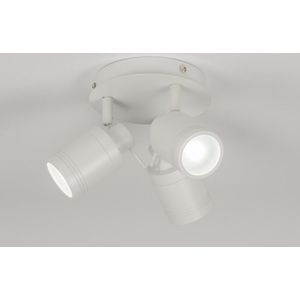 Witte badkamer plafondlamp met drie verstelbare GU10 spots