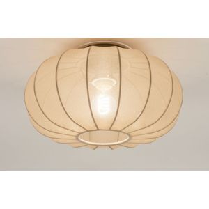 Lampion plafondlamp met een prachtige stof in taupe kleur