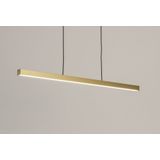 Smalle led hanglamp in messing/goud