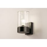 Zwarte wandlamp met glas van hoogwaardige kwaliteit en hoge afdichtingsklasse
