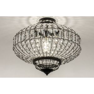 Lumidora Plafondlamp 75010 - E27 - Zwart - Transparant - kleurloos - Metaal - ⌀ 50 cm
