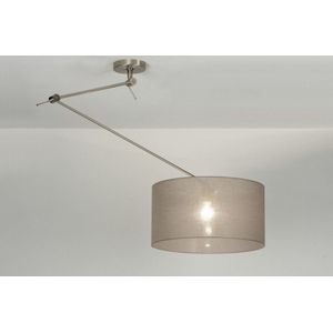 Verstelbare hanglamp met knikarm en lampenkap in taupe kleur