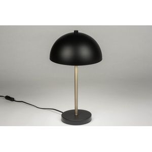 Retro tafellamp in zwart met goud en snoer en stekker