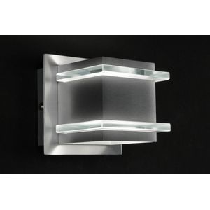 Vierkante wandlamp van aluminium met glas