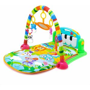 Buxibo 3-in-1 Baby/Peuter Gym - Piano Speelmat voor Baby's - Muziek Speelkleed met Ratelaar en Spiegel- Groen