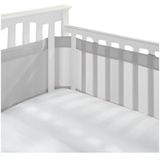 Buxibo - Baby Bed Omrander - Bedbumper - Hoofdbeschermer - Set van 2 - 340x30cm &amp; 160x30cm - Grijs