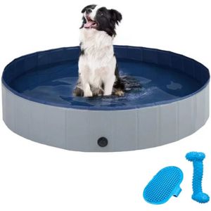 Zwembadje voor kinderen en huisdieren - Hondenzwembad - Hondenbad - Bad voor Honden, Huisdieren - Opzetzwembad - 120x120x30cm - Grijs