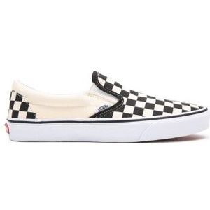 Vans Unisex. VN000EYEBWW1 Classic Slip-On Sneakers weiß, schwarz (38), Stoff, Wohnung, Keine, Lässig