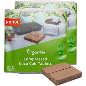 Coco Coir Kokossubstraat Tabletten - 12-pack van 10L zakken, totaal 120L