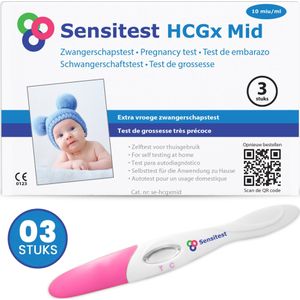 Sensitest Zwangerschapstest Extra Vroeg 6 Dagen Midstream, Pakket 6 stuks