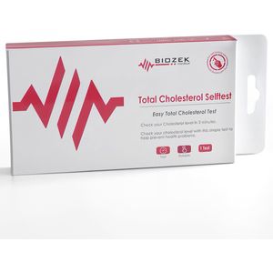 Biozek Totaal Cholesterol zelftest, 2 stuks