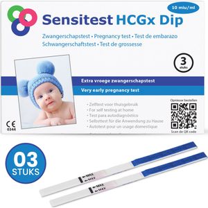 Sensitest Zwangerschapstest Extra Vroeg 6 dagen Dipstick, Pakket 48 stuks