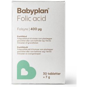 Babyplan Foliumzuur 400 mcg – 90 Tabletten – Kinderwens & Zwangerschap