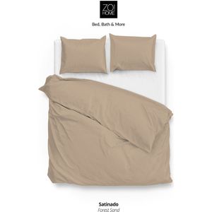 ZoHome Satinado Dekbedovertrek - Tweepersoons - 200x200/220 cm - Forest Sand