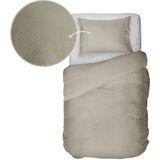 Kayori - Otsu - Dekbedovertrek - Katoensatijn - Zand - 240/200-220