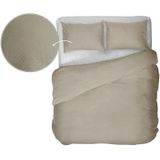 Kayori - Otsu - Dekbedovertrek - Katoensatijn - Zand - 240/200-220