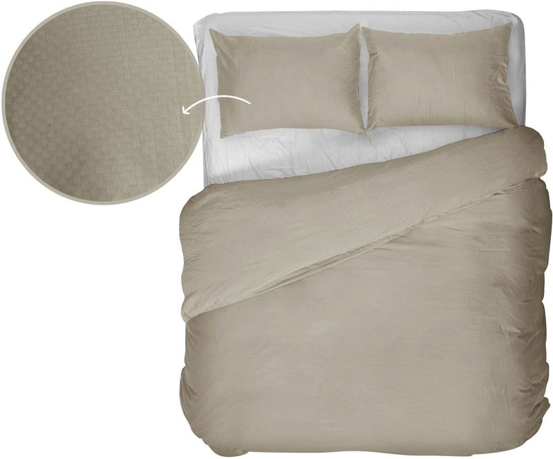 Kayori - Otsu - Dekbedovertrek - Katoensatijn - Zand - 240/200-220