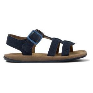 Campervoor meisjes. K800617-001 Bicho marine leren sandalen (30), Plat, Gesp, Casual, Duurzaam, Marineblauw, kinderkleding