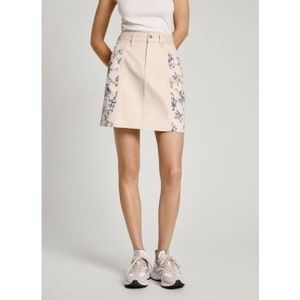 Pepe Jeansvoor vrouwen. PL901135 Hw Paisley minirok wit (L), Casual, Biologisch katoen, Duurzaam