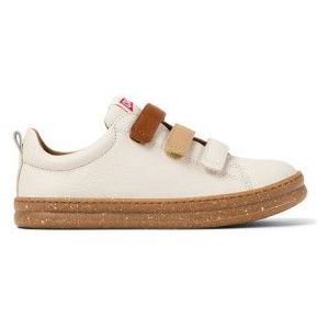 Camperunisex voor kinderen. K800513-015 Runner Four Twins wit ecru leren sportschoenen (32), Leer, Plat, Klittenband, Casual, Duurzaam, kind