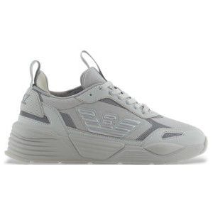 EA7unisex. X8X221_XK437 Grijze logotrainers (36), Plat, Veters, Casual, Sportief, Grijs, Meerdere sporten